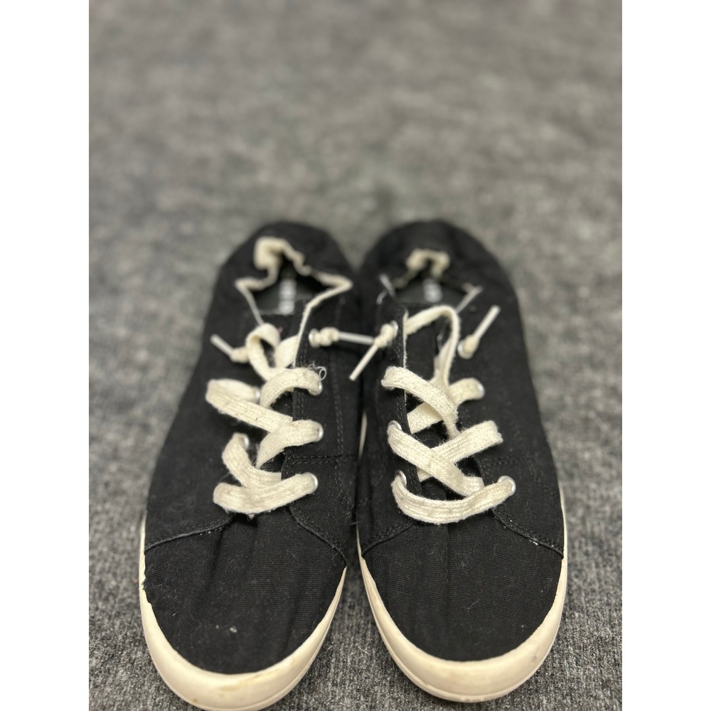 Womens Black Canvas Slip On Sneakers Low Top Casual Shoes Size 10WW 11403603